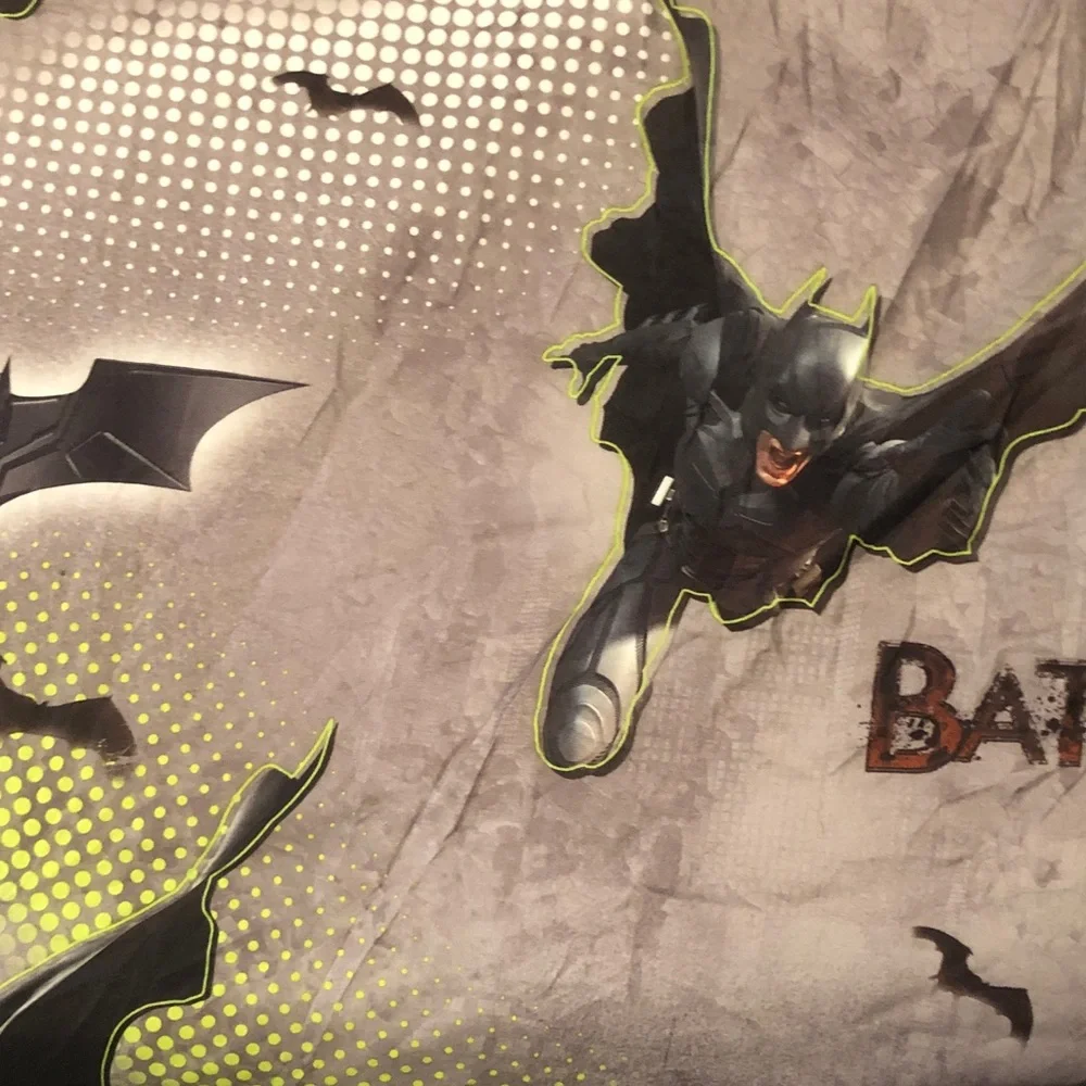 Batman Gray Sheet with Black and Neon Yellow & Blue Accents